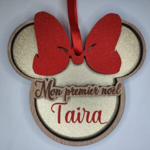 Boule de Noël - bois et vinyle